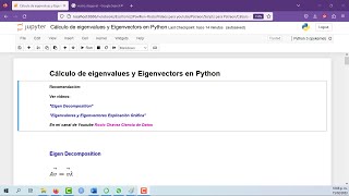 Eigenvalores y Eigenvectores en Python [upl. by Stacey]