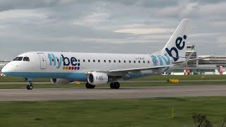 Flybe Embraer 175 GFBJD Takeoff at Manchester Airport [upl. by Ynaffat]