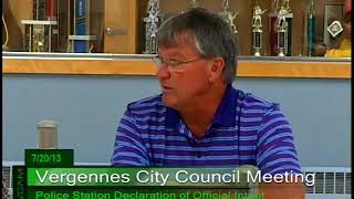 Vergennes City Council August 20 2013 [upl. by Leda]