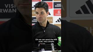 Arteta’s COLD response when asked about the legitimacy of Saka’s injury during the break 😤 [upl. by Einnok]