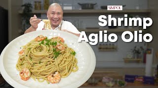 Shrimp Aglio Olio Recipe perfect for holiday season  Chef Tatung [upl. by Macknair]