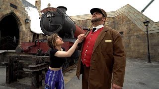 Trying to steal the Hogwarts Express at the Wizarding World of Harry Potter [upl. by Carree]