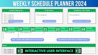 Create your schedule or planner in Excel easily  Automatic Application  Create Calendar [upl. by Alaik244]