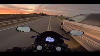 YZF R125 Sunset ride with music  4K  SC PROJECT DBKILLER [upl. by Ruby969]