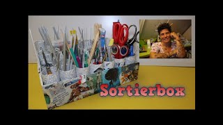 DIY Sortierbox aus Schukarton und Papprollen kleine Bastelidee für verregnete Tage Ordnungsbox [upl. by Fidelio282]