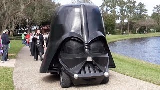 Star Wars Darth Vader Bouncing Pargo Cart Float in Disneys Port Orleans Mardi Gras Parade 2016 [upl. by Busby]