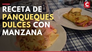 Receta de panqueques dulce con manzana  Receta fácil [upl. by Yorled]