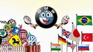 Worldwide Cars All Car Brands AND Car Logos  Manufacturers Countries [upl. by Hanschen]