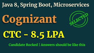 Cognizant Java Spring Boot Interview  Java Interview Questions amp Answers [upl. by Hamfurd]