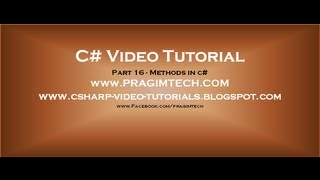 Part 16  C Tutorial  Methods in cavi [upl. by Eberta]