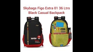 skybag school bag Skybags Figo Extra 01 36 Ltrs Black Casual Backpack [upl. by Claybourne]