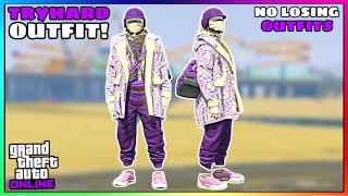 Purple Joggers Invisible Torso Glitch Tryhard Modded Outfit No Transfer GTA Online [upl. by Vevina]