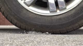 M3D Tough 3D Ink vs PLA under a car tire [upl. by Htilil]