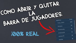 Como ABRIR Y QUITAR La Barra De Jugadores En Roblox 2022 [upl. by Elisa]