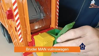 Bruder 03760  MAN TGS vuilnisauto oranje [upl. by Akimaj]