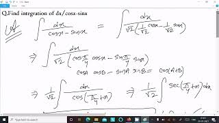 Evaluate the integral  ∫ dxcosx  sinx [upl. by Esmaria326]