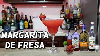 ¿Cómo Preparar La MARGARITA DE FRESA 🍓  Para los Amantes de las Margaritas  Drinkiando Margarita [upl. by Iharas]