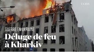 Les images impressionnantes des bombardements qui détruisent la ville de Kharkiv en Ukraine [upl. by Molli]