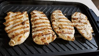 Cooks Essentials Reversible Grill amp Griddle with glass lid REVIEW indoor grill chicken breast [upl. by Peirce]