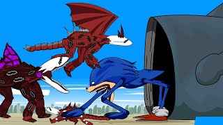 INFECTED SKY vs SEA EATER vs SHIN SONIC  Animation [upl. by Derwin492]