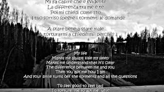 Tiziano Ferro  La differenza tra me e te wlyrics  english translation [upl. by Eibbed]