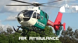 Medical helicopter start and take off  EC135 at Modesto Hospital [upl. by Efrem614]