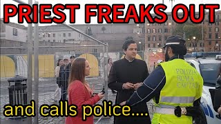 Confronting a Vatican Priest who falsely accuses and calls police outside Vatican City [upl. by Hibbert]