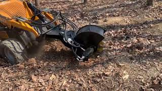 Qilu mini skid steer loader with rotary stump grinder [upl. by Leanna]