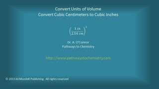 Convert Units of Volume Cubic Centimeters to Cubic Inches [upl. by Schoof]