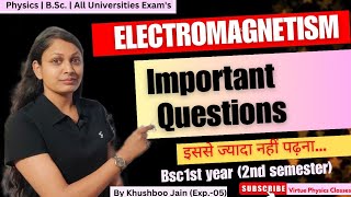 Electromagnetism most important question  unit4 Maxwells Equation  BSc 1st year physics [upl. by Rior]