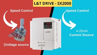 LampT sx2000 vfd speed control from 02 sources potmeter amp current  AO 420mA  Motor Parameters [upl. by Lilas]