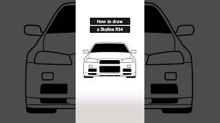 How to Draw a Skyline GTR Step by Step  R34 Car Drawing Easy [upl. by Ahcatan]