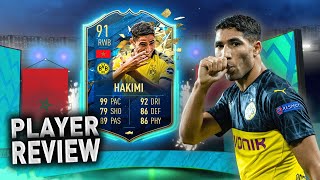 IS HE WORTH GETTING 91 TOTSSF HAKIMI REVIEW FIFA20 [upl. by Nirad]