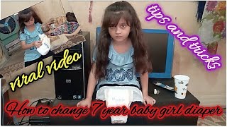 How to change 7 year baby girl daiperlchange 7 year old wearing diaperdiaper girl tips and tricks [upl. by Ainavi]