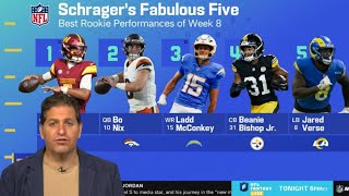 GMFB  Peter Schragers fabulous 5 best Rookie performance after 8 Weeks 1 Jayden Daniels 2 Bo Nix [upl. by Robinia]