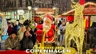 Copenhagen Downtown Christmas🎅Decor amp Lights  4K Walk  Saturday 23 Nov 2024 Denmark julemarked [upl. by Anecusa930]