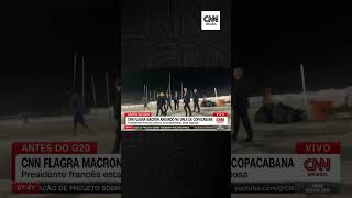 G20 CNN flagra Macron caminhando à noite pela orla de Copacabana no Rio Shorts [upl. by Elda]