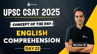 UPSC CSAT English Comprehension 2025  CSAT English Comprehension PYQ  CSAT English EduTap Classes [upl. by Yelkcub]