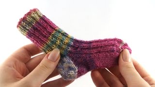 How to Knit Baby Socks 1 Cuff [upl. by Nirak]