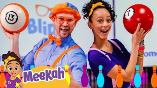 Meekah amp Blippi Go Bowling  Educational Videos for Kids  Blippi and Meekah Kids TV [upl. by Norvin]