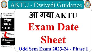 AKTU exam date sheet 2024 aktu exam date 2023 aktu phase 1 exam date 2023 aktu exam date 2023 [upl. by Rhynd]