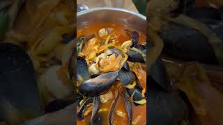 Spicy seafood noodle soup in Korea korea rainaiscrazy [upl. by Yvor899]