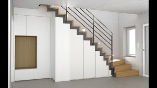 Einbauschrank unter einer Faltwerktreppe [upl. by Aicile]