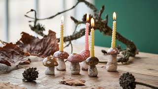 Clay mushroom candle holder – DIY by Søstrene Grene [upl. by Germayne]