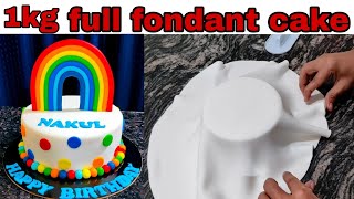 fondant cake design  full fondant cake recipe  fondant cake decorating ideas for birthday [upl. by Noeruat]