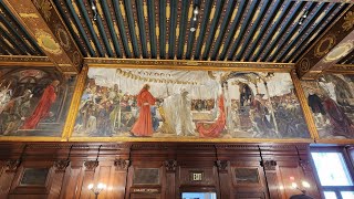 Boston Public Library Abbey Room Murals [upl. by Leihcim]