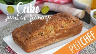 Recette de cake au jambon fromage et olives vertes  Ptitchefcom [upl. by Ellevehs]