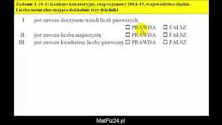 Liczba naturalna mająca dokładnie trzy dzielniki jest  Zadanie 3  MatFiz24pl [upl. by Marie-Jeanne]