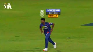 Mayank Yadav 157kmph Ball Today vs C Green  Mayank Yadav Bowling Todays Match vs RCB  RCB vs LSG [upl. by Arinayed]