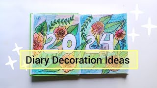 First Page Diary Decoration ideas 😍❤️ bulletjournal journal 2024 diary [upl. by Zilber]